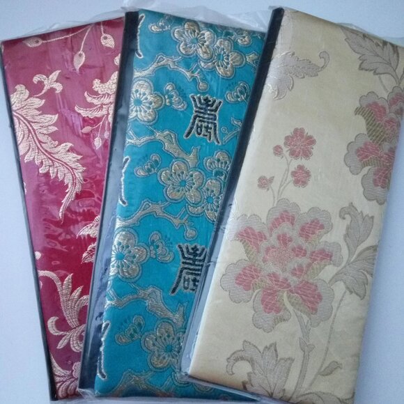 Made in Hong Kong Silk Brocade Fabric Bridge Score Pad Case - Picture 2 of 9